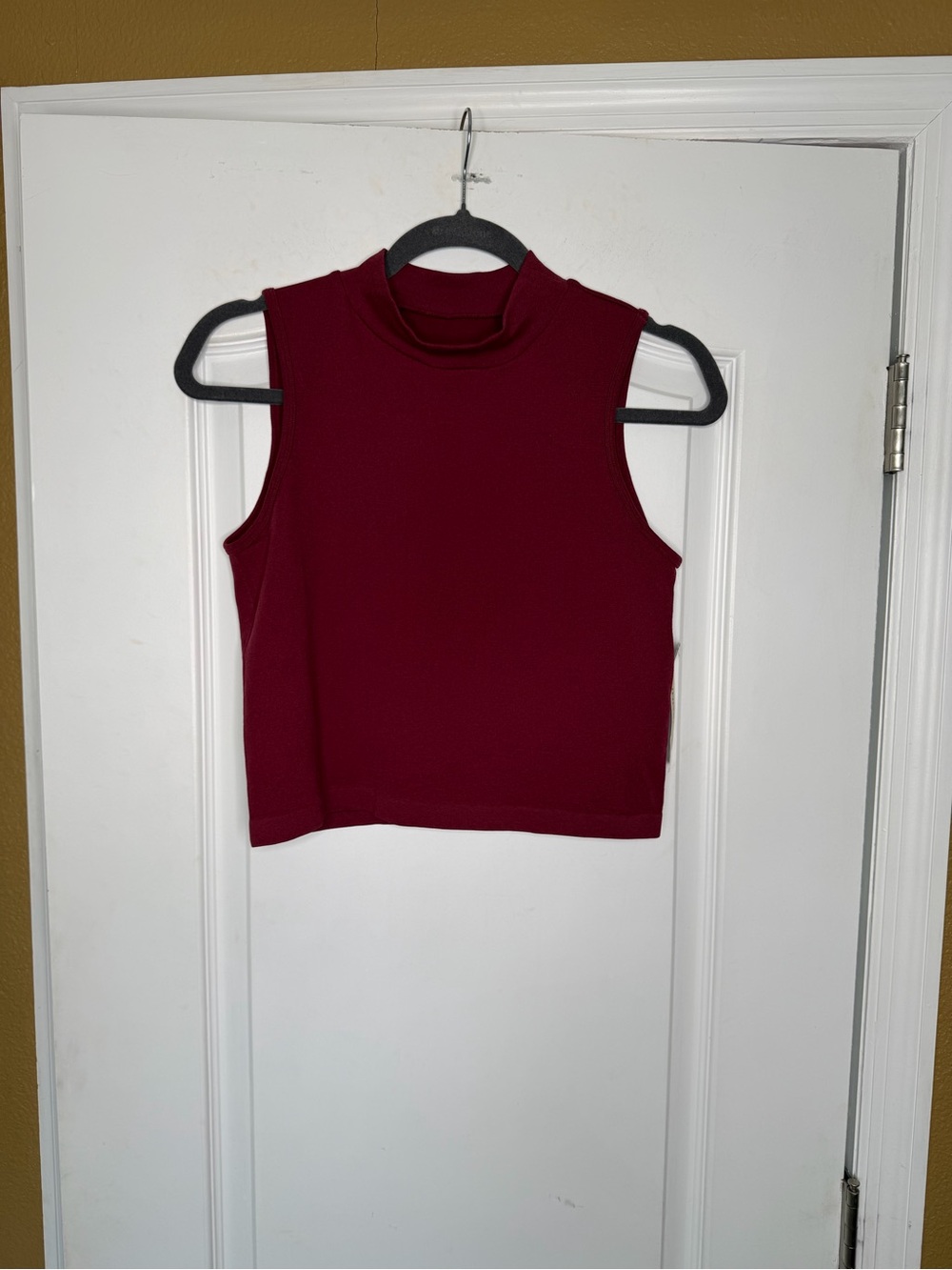 NWT Girls No Boundaries Sleeveless Mock Neck Crop Top In “Wine Punch” Sz 16/18